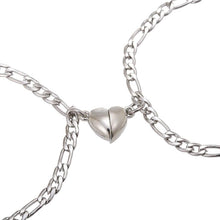 Load image into Gallery viewer, Stainless Steel Heart Shaped Magnet Attraction Bracelet For Couples Paired Bracelets Magnetic Heart Bracelet For Couples Mutual Attraction Cuban Chain Elegant Bracelet Couple Bracelets