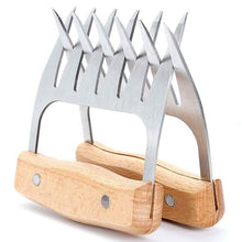 Load image into Gallery viewer, Stainless Steel Meat-Shredding Claws with Wooden Handle