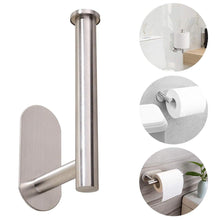 Load image into Gallery viewer, Stainless Steel Nail-free Wall Mounted Toilet Paper Holder Kitchen Tissue Paper Holder Toilet Roll Dispenser For Bathroom Toilet Paper Holder Toilet Paper roll Holder Self Adhesive+Super Glue Stainless Steel No Drilling For Bathroom Bedroom Kitchen