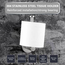 Load image into Gallery viewer, Stainless Steel Nail-free Wall Mounted Toilet Paper Holder Kitchen Tissue Paper Holder Toilet Roll Dispenser For Bathroom Toilet Paper Holder Toilet Paper roll Holder Self Adhesive+Super Glue Stainless Steel No Drilling For Bathroom Bedroom Kitchen