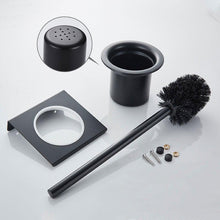 Load image into Gallery viewer, Stainless Steel Toilet Brush Holder Black Wall Mounted Toilet Bowl Brush Holder For Bathroom Cleaning Kit