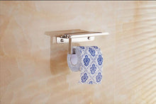 Load image into Gallery viewer, Stainless Steel Toilet Paper Holder Bathroom Wall Mount Paper Phone Holder Shelf Towel Roll Shelf Accessories Bathroom Tissue Roll Holder With Phone Shelf Stainless Steel Tissue Paper Dispenser Brushed Finished Wall Mount