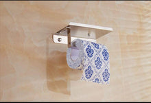 Load image into Gallery viewer, Stainless Steel Toilet Paper Holder Bathroom Wall Mount Paper Phone Holder Shelf Towel Roll Shelf Accessories Bathroom Tissue Roll Holder With Phone Shelf Stainless Steel Tissue Paper Dispenser Brushed Finished Wall Mount