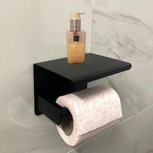 Load image into Gallery viewer, Stainless Steel Toilet Paper Holder Bathroom Wall Mount WC Paper Phone Holder Shelf Towel Roll shelf Accessories Toilet Paper Holder With Phone Shelf Aluminum Bathroom Accessories Tissue Roll Dispenser Storage Rack, Wall Mounted Modern Paper Towel Adapter
