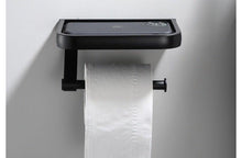 Load image into Gallery viewer, Stainless Steel Toilet Paper Holder Bathroom Wall Mount WC Paper Phone Holder Shelf Towel Roll shelf Accessories Toilet Paper Holder With Phone Shelf Aluminum Bathroom Accessories Tissue Roll Dispenser Storage Rack, Wall Mounted Modern Paper Towel Adapter