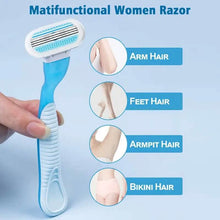 Load image into Gallery viewer, Stainless Steel Women's Hair Razor with 8 Replacement Blades