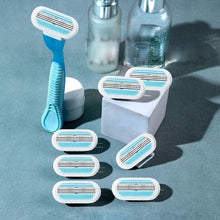 Load image into Gallery viewer, Stainless Steel Women's Hair Razor with 8 Replacement Blades