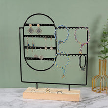 Load image into Gallery viewer, Stand Jewelry Display Organizer Earrings Pendants Bracelets Jewelry Holder With Wooden Base Earrings Storage Rack Metal Jewelry Storage Stand Necklace Rack Ornaments Display Stand Shopping Earring Stand