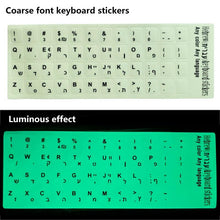 Load image into Gallery viewer, Standard Matte 3 in 1 Hebrew 10 Kinds Keyboard Stickers Language-English Arabic Russian Letter Film for PC Laptop Accessories Laptop Keyboard Skin Protector For Gaming Lovers