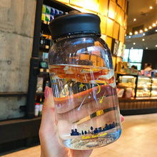 Load image into Gallery viewer, Starry Sky Gradient Glass Water Bottle With Protective Bag Cute Fashion Leak Proof Water Cup for Girls Sport Drink Bottles Creative Glass Water Bottle Portable Outdoor Sport Water Bottles