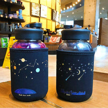 Load image into Gallery viewer, Starry Sky Gradient Glass Water Bottle With Protective Bag Cute Fashion Leak Proof Water Cup for Girls Sport Drink Bottles Creative Glass Water Bottle Portable Outdoor Sport Water Bottles
