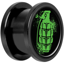 Load image into Gallery viewer, Green Grenade Black Anodized Screw Fit Plug Set 9/16