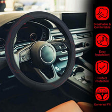 Load image into Gallery viewer, Steering Wheel Cover 14.5"- 15" Diameter Universal Fiber Leather
