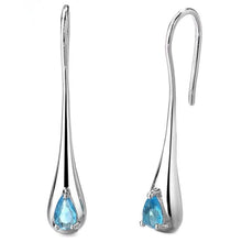 Load image into Gallery viewer, Sterling Silver Gemstone Water Drop Earrings