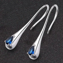 Load image into Gallery viewer, Sterling Silver Gemstone Water Drop Earrings
