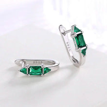 Load image into Gallery viewer, Sterling Silver Huggie with Swarovski Crystals