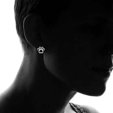 Load image into Gallery viewer, Sterling Silver Paw Stud Earrings