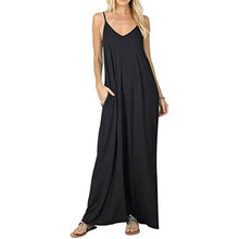 Load image into Gallery viewer, Stokeen Women's Summer Casual Plain Spaghetti Strap Maxi Dress