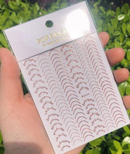 Load image into Gallery viewer, Stripe Line Nail Sticker Decal Thin Lining Line Art Self-Adhesive Peel Off Silver /Gold /White /Black Gold Stickers Accessories Strip Line Nail Decal Self-Adhesive 3D Wave Decal Decoration Metallic Curve Design Decoration for Women Girls