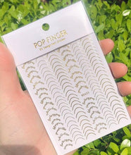 Load image into Gallery viewer, Stripe Line Nail Sticker Decal Thin Lining Line Art Self-Adhesive Peel Off Silver /Gold /White /Black Gold Stickers Accessories Strip Line Nail Decal Self-Adhesive 3D Wave Decal Decoration Metallic Curve Design Decoration for Women Girls