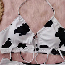 Load image into Gallery viewer, Striped Plus Size Women 2 Pieces Bikini Women's Plus Size Bathing Suits Two Piece High Cut Bikini Sets Waist Swimsuits Swimwear Large Size Swimsuit Off Shoulder High Waist Bathing Suit High Cut Swimwear