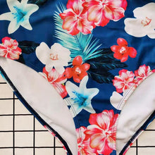 Load image into Gallery viewer, Striped Plus Size Women 2 Pieces Bikini Women's Plus Size Bathing Suits Two Piece High Cut Bikini Sets Waist Swimsuits Swimwear Large Size Swimsuit Off Shoulder High Waist Bathing Suit High Cut Swimwear