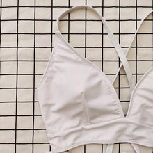 Load image into Gallery viewer, Striped Plus Size Women 2 Pieces Bikini Women's Plus Size Bathing Suits Two Piece High Cut Bikini Sets Waist Swimsuits Swimwear Large Size Swimsuit Off Shoulder High Waist Bathing Suit High Cut Swimwear