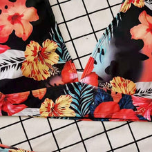 Load image into Gallery viewer, Striped Plus Size Women 2 Pieces Bikini Women's Plus Size Bathing Suits Two Piece High Cut Bikini Sets Waist Swimsuits Swimwear Large Size Swimsuit Off Shoulder High Waist Bathing Suit High Cut Swimwear