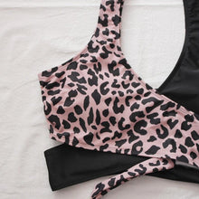 Load image into Gallery viewer, Striped Plus Size Women 2 Pieces Bikini Women's Plus Size Bathing Suits Two Piece High Cut Bikini Sets Waist Swimsuits Swimwear Large Size Swimsuit Off Shoulder High Waist Bathing Suit High Cut Swimwear