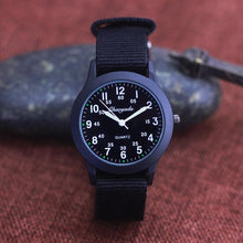 Load image into Gallery viewer, Students Learning Time Quartz Watches Girls Water Resistant Gifts Clock Kids Canvas Fashion Wristwatches Dark Watches For Men Waterproof Field Outdoor Sport Mens Wristwatch With Nylon Band