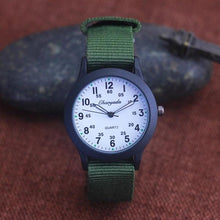 Load image into Gallery viewer, Students Learning Time Quartz Watches Girls Water Resistant Gifts Clock Kids Canvas Fashion Wristwatches Dark Watches For Men Waterproof Field Outdoor Sport Mens Wristwatch With Nylon Band