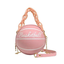 Load image into Gallery viewer, Stunning Ball Purses For Teenagers And Women Stylish Shoulder Bags, Crossbody Chain Hand Bags Personalit Leather Pink Basketball Bag For Females