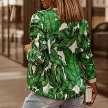 Load image into Gallery viewer, Stunning Flower Print Long Sleeve Women's Bomber Jacket Fashionable Zipper Up Vintage Coat Tops Elegant Slim Basic Ladies Jackets Outwear