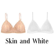 Load image into Gallery viewer, Stunning Women's French Style Lace Bra Girls Triangle Cup Lingerie With Deep V Wireless Underwear Soft Thin Seamless Bra
