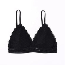 Load image into Gallery viewer, Stunning Women's French Style Lace Bra Girls Triangle Cup Lingerie With Deep V Wireless Underwear Soft Thin Seamless Bra