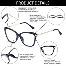 Load image into Gallery viewer, Stylish Eyeglasses Glasses Clear Lens Blue Light Blocking Glasses Women Men Fashion Cat Eye Glasses Computer Gaming Eyeglasses Eye Protection Eyewear