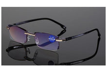 Load image into Gallery viewer, Stylish Fashionable Blue Light Blocking Rimless Reading Glasses Women Men Simple Modern Square Frameless Diopters Glasses Frameless Reading Glasses Blue Light Blocking Rimless Computer Reader Lightweight Anti Glare Filter Eyeglasses