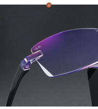 Load image into Gallery viewer, Stylish Fashionable Blue Light Blocking Rimless Reading Glasses Women Men Simple Modern Square Frameless Diopters Glasses Frameless Reading Glasses Blue Light Blocking Rimless Computer Reader Lightweight Anti Glare Filter Eyeglasses