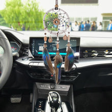 Load image into Gallery viewer, Stylish Hangings Dream Catcher Interior Rear-view Mirror Hanging Decor Car Pendant Grids Nature Feather Wind Chimes Round Ring Circle Handmade Home Decorations Handcrafts Car Charms Pendant Accessories