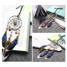 Load image into Gallery viewer, Stylish Hangings Dream Catcher Interior Rear-view Mirror Hanging Decor Car Pendant Grids Nature Feather Wind Chimes Round Ring Circle Handmade Home Decorations Handcrafts Car Charms Pendant Accessories