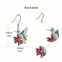 Load image into Gallery viewer, Stylish Hummingbird and Saffron Earrings