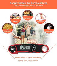 Load image into Gallery viewer, Stylish Instant Read Meat Thermometer Waterproof Ultra Fast Digital Food Water Milk Thermometer With Backlight & Calibration Digital Food Probe for Kitchen Outdoor Grilling And BBQ