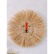 Load image into Gallery viewer, Stylish Interior Hand Woven Cartoon Lion Hanging Decorations Cotton Thread Weaving Animal Head Ornament Children room Wall Hanging