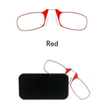 Load image into Gallery viewer, Stylish Polarized Legless Clamp Nose Reading Lightweight Glasses For Men And Women Unique Design Portable Glasses Case Can Be Attached To The Mobile Phone Case Anti Blue Light Glasses ectangular Reading Glasses