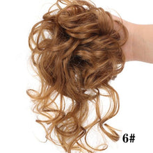 Load image into Gallery viewer, Stylish Synthetic Hair Bun Chignon Messy Curly Hair Band Elastic Scrunchy False Hair Pieces For Women Hairpins Black Brown Clip in Hair Extension For Volumized Hair Buns For Girls