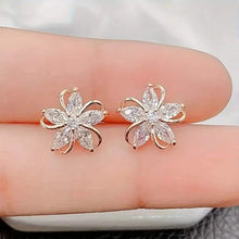 Load image into Gallery viewer, Stylish Zirconia Petal Flower Stud Earrings
