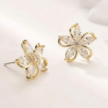 Load image into Gallery viewer, Stylish Zirconia Petal Flower Stud Earrings