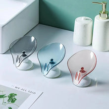 Load image into Gallery viewer, Suction Cup Soap Dish Holder Leaf-Shape Self-Draining Soap Saver Box Not Punched for Shower Bathroom Kitchen Soap Dishes Sponge Container with Suction Cup Leaf Shape Self Draining for Bathroom Kitchen Sink