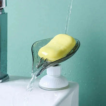 Load image into Gallery viewer, Suction Cup Soap Dish Holder Leaf-Shape Self-Draining Soap Saver Box Not Punched for Shower Bathroom Kitchen Soap Dishes Sponge Container with Suction Cup Leaf Shape Self Draining for Bathroom Kitchen Sink