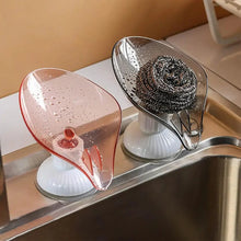 Load image into Gallery viewer, Suction Cup Soap Dish Holder Leaf-Shape Self-Draining Soap Saver Box Not Punched for Shower Bathroom Kitchen Soap Dishes Sponge Container with Suction Cup Leaf Shape Self Draining for Bathroom Kitchen Sink